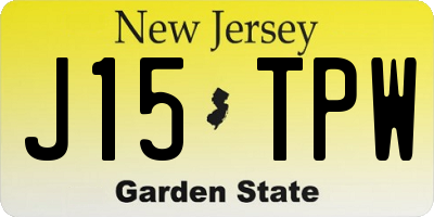 NJ license plate J15TPW