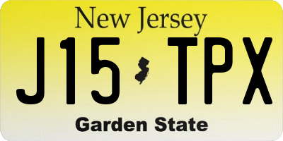 NJ license plate J15TPX