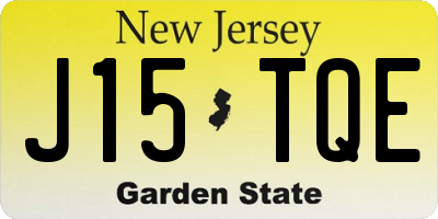 NJ license plate J15TQE