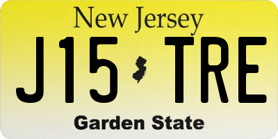 NJ license plate J15TRE