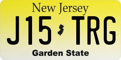 NJ license plate J15TRG