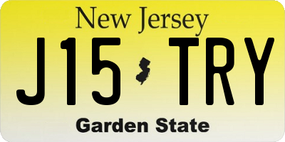 NJ license plate J15TRY