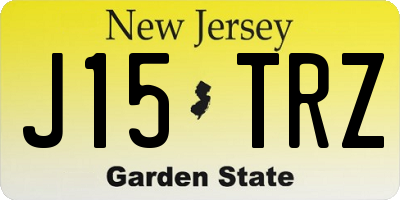 NJ license plate J15TRZ
