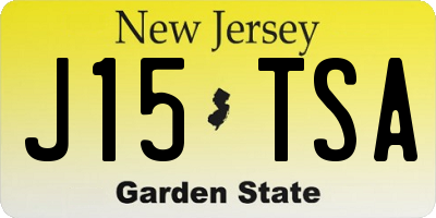 NJ license plate J15TSA