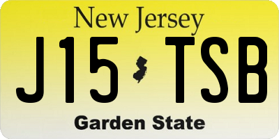 NJ license plate J15TSB