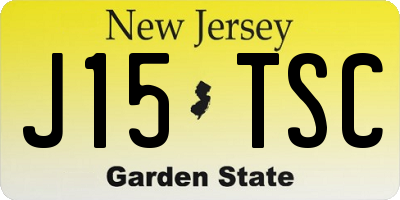 NJ license plate J15TSC