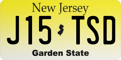 NJ license plate J15TSD