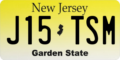 NJ license plate J15TSM