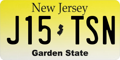 NJ license plate J15TSN