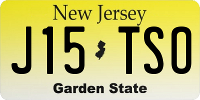 NJ license plate J15TSO