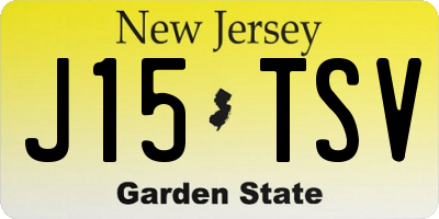 NJ license plate J15TSV