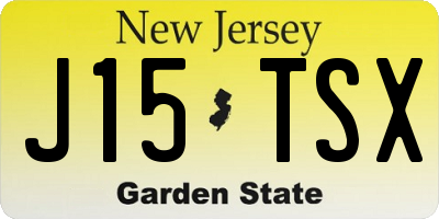 NJ license plate J15TSX