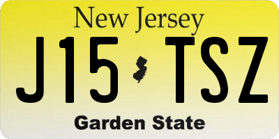 NJ license plate J15TSZ