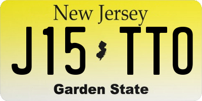 NJ license plate J15TTO