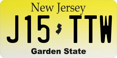 NJ license plate J15TTW