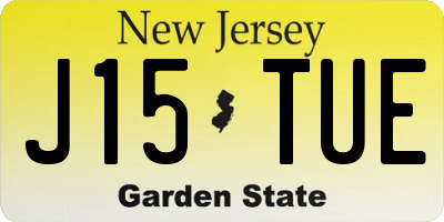 NJ license plate J15TUE