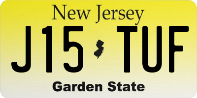 NJ license plate J15TUF