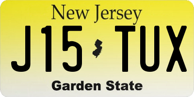 NJ license plate J15TUX