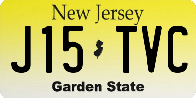NJ license plate J15TVC