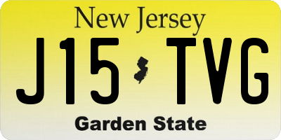 NJ license plate J15TVG