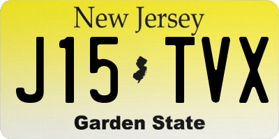 NJ license plate J15TVX