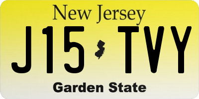 NJ license plate J15TVY