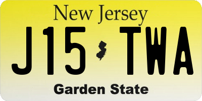 NJ license plate J15TWA