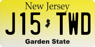 NJ license plate J15TWD
