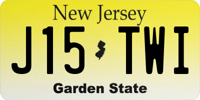 NJ license plate J15TWI