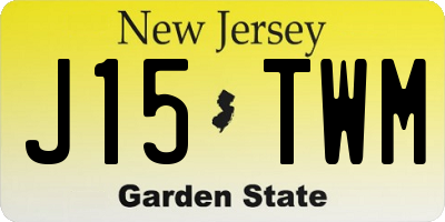 NJ license plate J15TWM