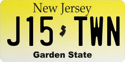 NJ license plate J15TWN