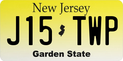 NJ license plate J15TWP