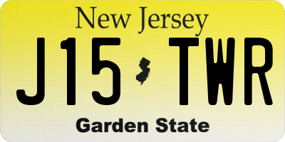 NJ license plate J15TWR