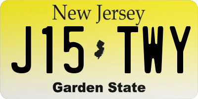 NJ license plate J15TWY