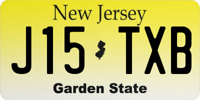 NJ license plate J15TXB