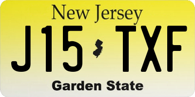 NJ license plate J15TXF