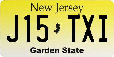 NJ license plate J15TXI