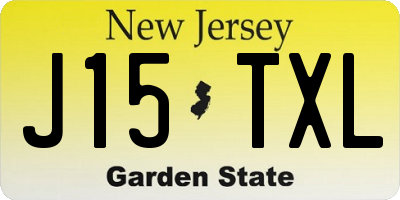 NJ license plate J15TXL