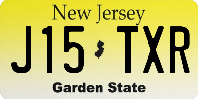 NJ license plate J15TXR
