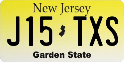 NJ license plate J15TXS