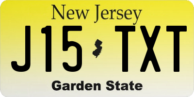 NJ license plate J15TXT