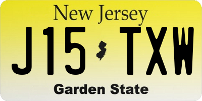 NJ license plate J15TXW