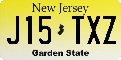 NJ license plate J15TXZ