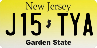 NJ license plate J15TYA