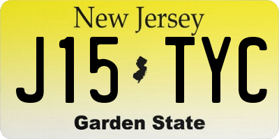 NJ license plate J15TYC
