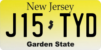 NJ license plate J15TYD
