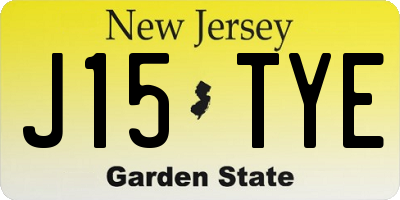 NJ license plate J15TYE