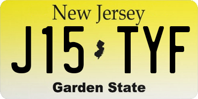 NJ license plate J15TYF