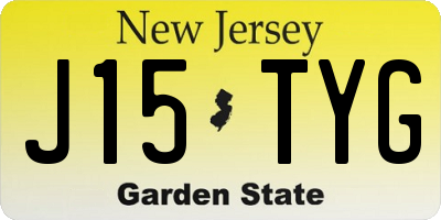 NJ license plate J15TYG