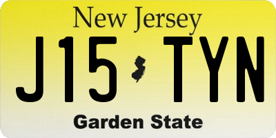 NJ license plate J15TYN